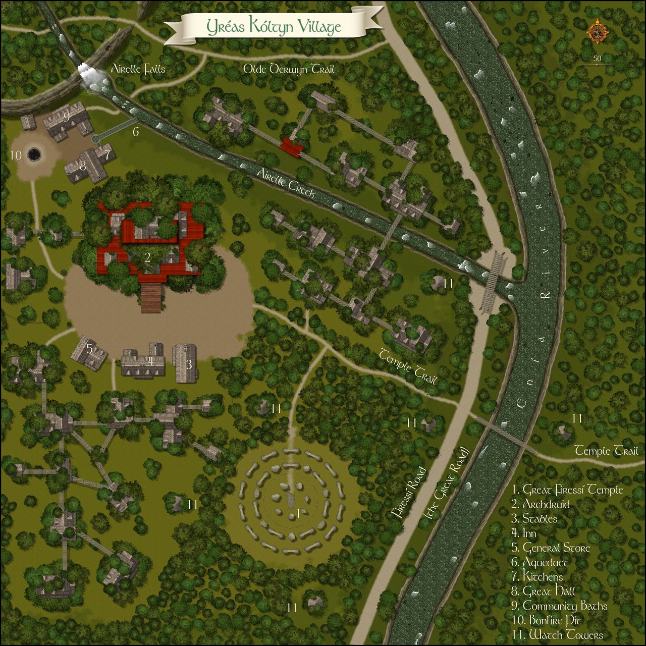 Nibirum Map: yréas kóltyn village by Kevin Goebel (Royal Scribe)